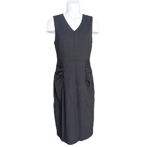 41 Hawthorn Women's Black‎ V-Neck Midi Sheath Dress Size Medium - Picture 4 of 5
